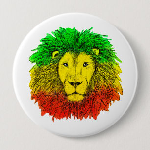 Rasta Löwenkopf rot grün gelb Jamaika Rastafari Button