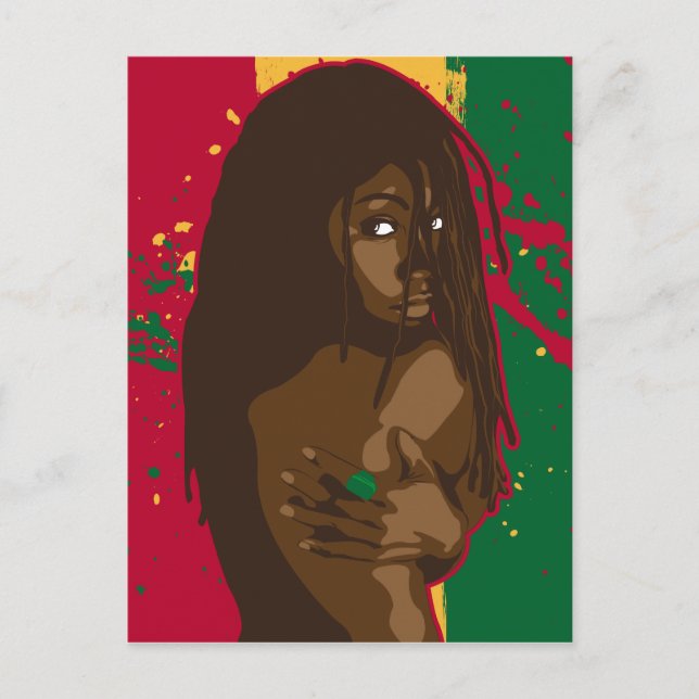 Rasta Mädchen Postkarte (Vorderseite)
