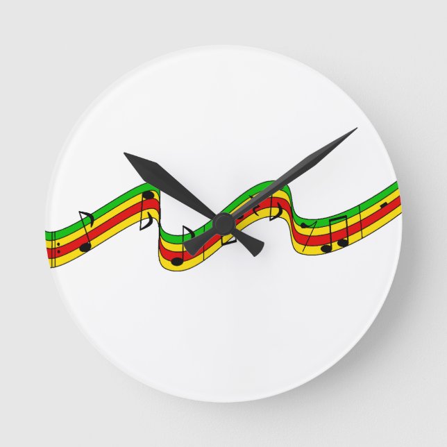 Rasta Musik-Personal Runde Wanduhr (Vorderseite)
