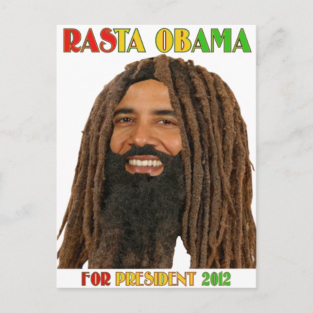 Rasta Obama für Präsident 2012 Postkarte (Vorderseite)