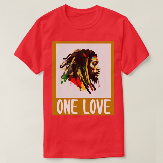 Rasta One Liebe Reggae Rastafari T-Shirt (Design vorne)