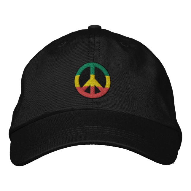 Rasta Peace bestickte Hat Baseballkappe (Vorderseite)