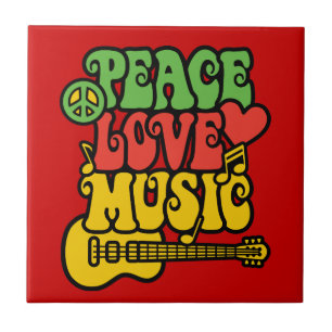 Rasta Peace-Liebe-Music Fliese