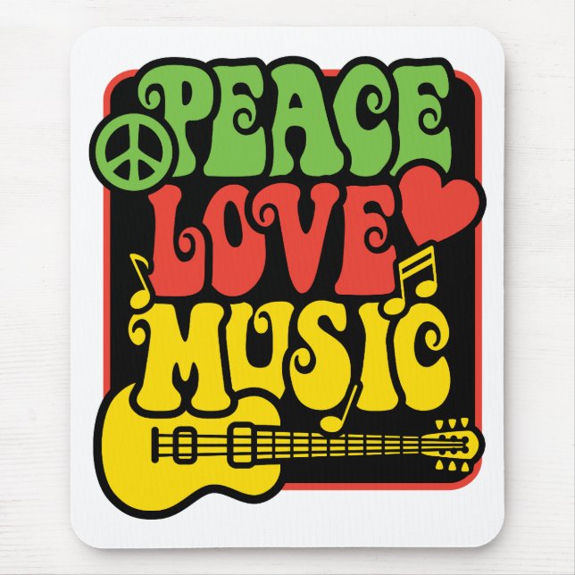 Rasta Peace-Liebe-Music Mousepad (Vorne)