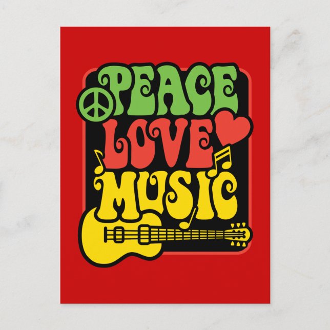 Rasta Peace Liebe Music Postkarte (Vorderseite)