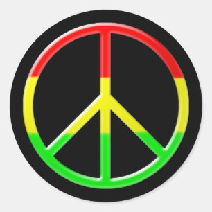 Rasta Peace Runder Aufkleber