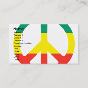Rasta Peace Sign Visitenkarte
