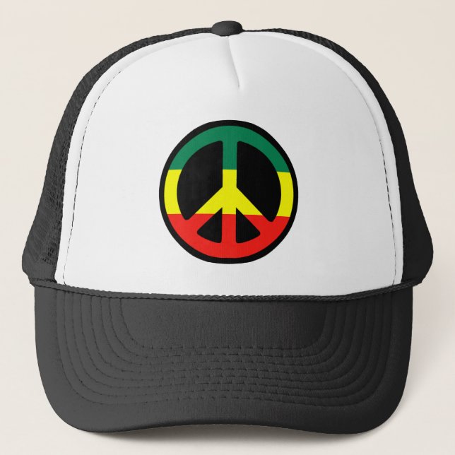 Rasta Peace Symbol Truckerkappe (Vorderseite)