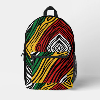 Rasta Print Zebra Bedruckter Rucksack