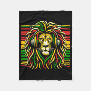 Rasta Raggae Jamaica Lion of Judah Music Headphone Fleecedecke
