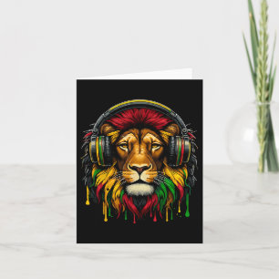 Rasta Raggae Jamaica Musik Kopfhörer Löwe von Juda Karte