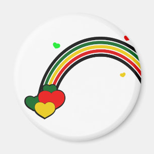 Rasta Rainbow and Hearts Magnet