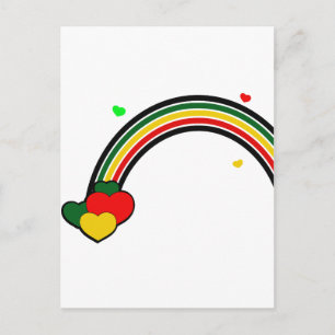 Rasta Rainbow and Hearts Postkarte