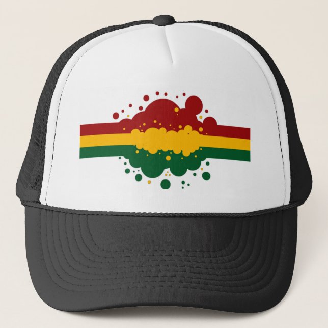 Rasta Regenbogen-Hut Truckerkappe (Vorderseite)