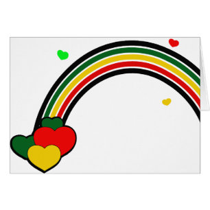 Rasta Regenbogen und Herzen
