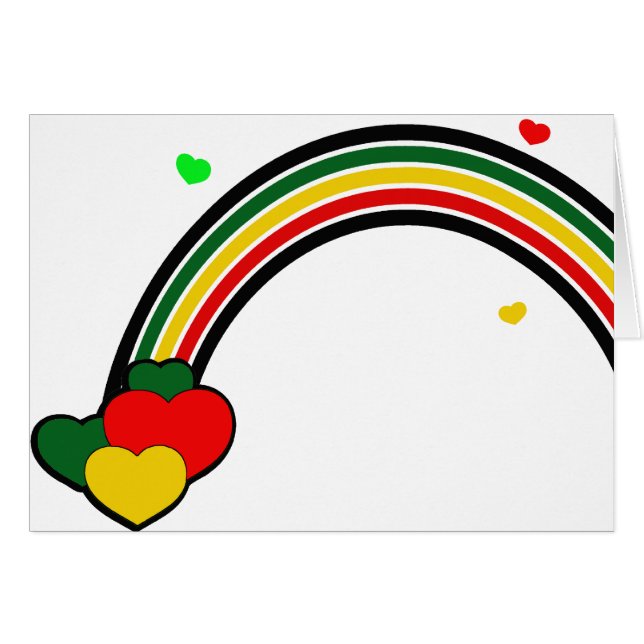 Rasta Regenbogen und Herzen (Vorderseite (Horizontal))