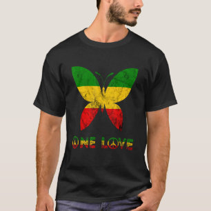 Rasta Reggae Butterfly Hippie Insekten Bug One Lie T-Shirt