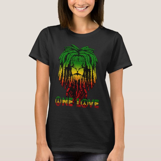 Rasta Reggae Etophian Lion of Judah Rastafari Root T-Shirt (Vorderseite)