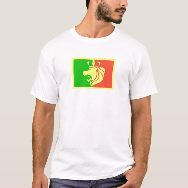 Rasta Reggae-Flagge mit gekröntem Löwe T-Shirt (Vorderseite)