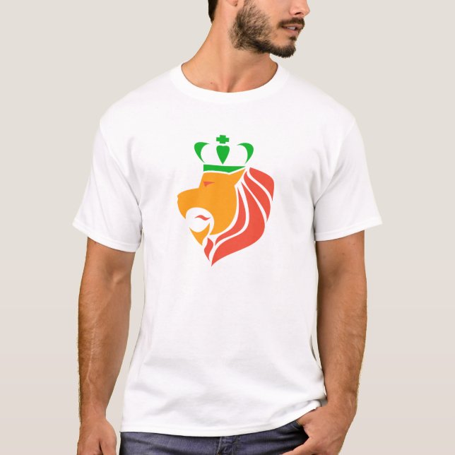 Rasta Reggae gekrönter Löwe T-Shirt (Vorderseite)