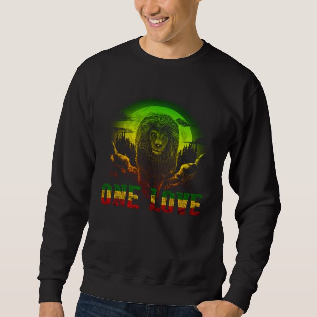 Rasta Reggae Lion Of Judah One Love Jamaica Etophi Sweatshirt (Vorderseite)