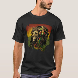 Rasta Reggae Lion of Judah Rastafarian Roots Regga T-Shirt