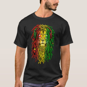 Rasta Reggae Lion Sunglass Art für Rastafarian T-Shirt