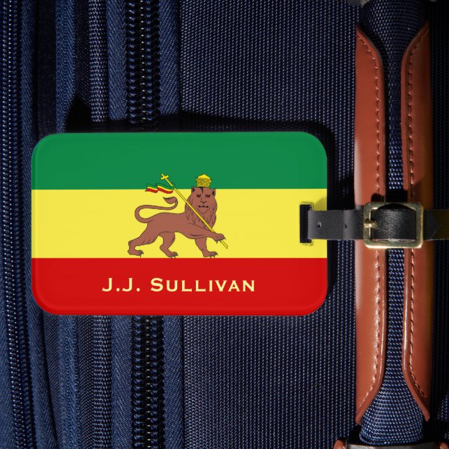 Rasta Reggae Lion von Judah Gepäckanhänger (Vorderseite Insitu 4)