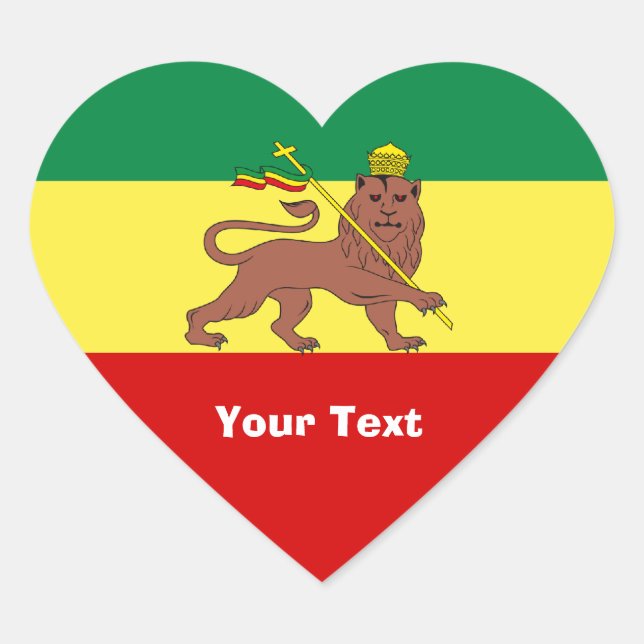 Rasta Reggae Lion von Judah Herz-Aufkleber (Vorderseite)