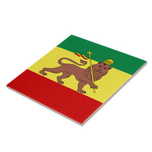 Rasta Reggae Lion von Judah Trivet Tile Fliese