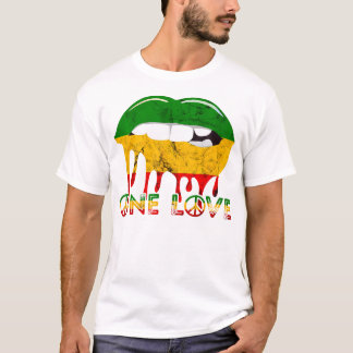Rasta Reggae Lips Mouth Jamaican Music One Prix L T-Shirt