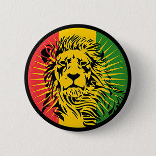 rasta Reggae-Löweflagge Button