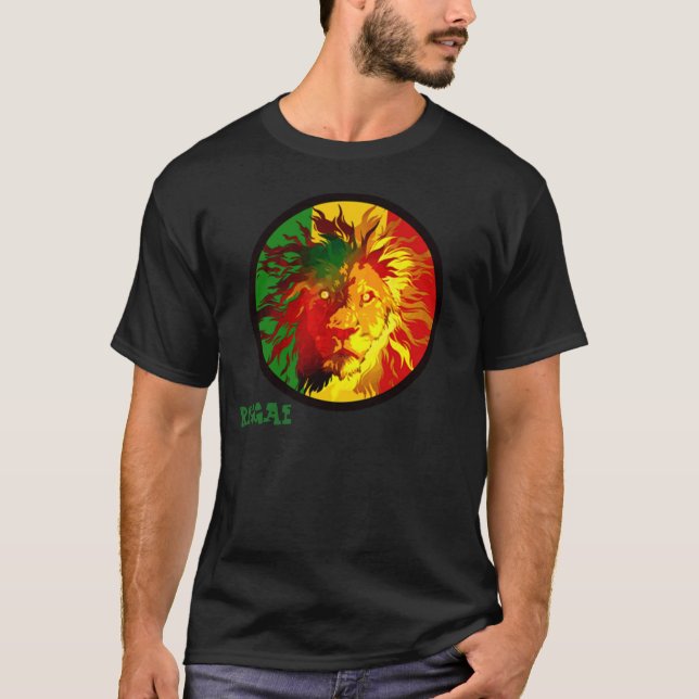 rasta Reggae-Löweflagge T-Shirt (Vorderseite)