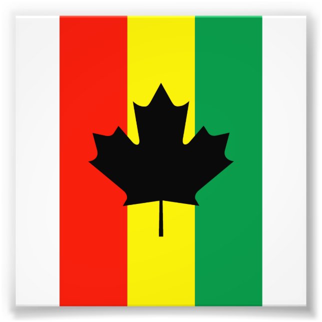 Rasta Reggae Maple Leaf Flag Fotodruck (Vorne)