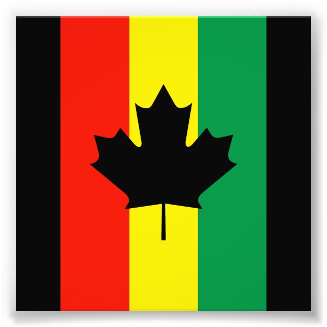 Rasta Reggae Maple Leaf Flag Fotodruck (Vorne)