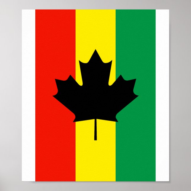 Rasta Reggae Maple Leaf Flag Poster (Vorne)