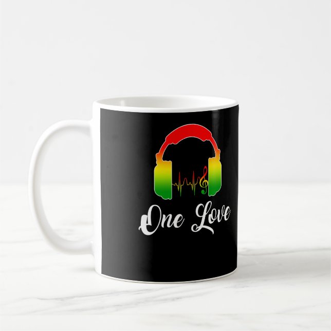 Rasta Reggae Music Headphones Jamaican Pride Kaffeetasse (Links)