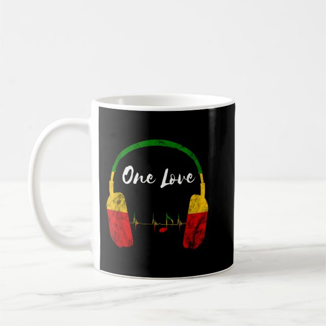 Rasta Reggae Music Headphones Jamaican Pride One L Kaffeetasse (Links)