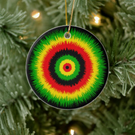 Rasta Reggae Musik Tie Dye Zielscheibe Keramik Ornament