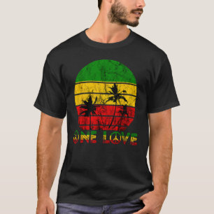 Rasta Reggae One Love Retro Vintage Sonnenuntergan T-Shirt