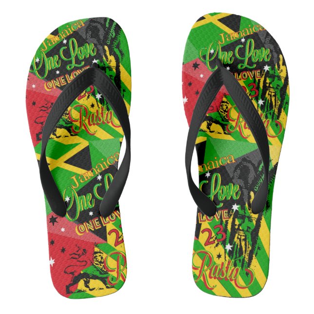 Rasta Reggae Party Flip Flops (Fußbett)