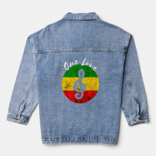 Rasta Reggae Rastafari Roots Musiknote Eine Liebe  Jeansjacke