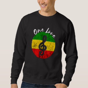 Rasta Reggae Rastafari Roots Musiknote Eine Liebe  Sweatshirt