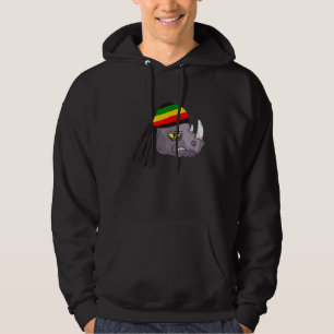 Rasta Reggae Rhino Rastafarian Roots Eine Liebe Ja Hoodie