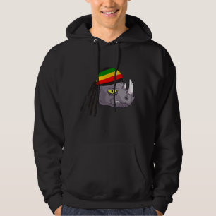 Rasta Reggae Rhino Rastafarian Roots Eine Liebe Ja Hoodie