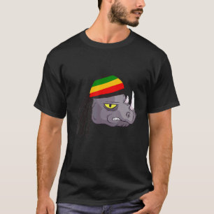Rasta Reggae Rhino Rastafarian Roots Eine Liebe Ja T-Shirt