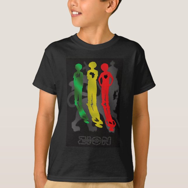 Rasta Reggae Zion Löwe Afrika nach Jamaika T-Shirt (Vorderseite)