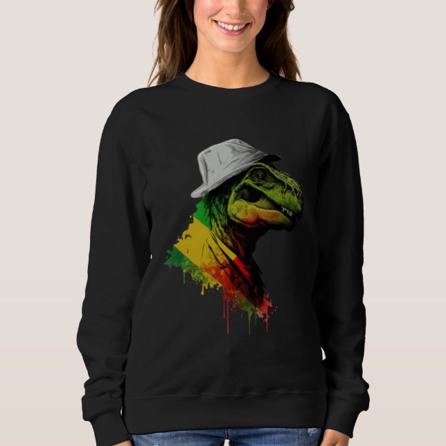 Rasta Rex Stylish Rastafari Reggae & Jamaica Vibes Sweatshirt (Vorderseite)