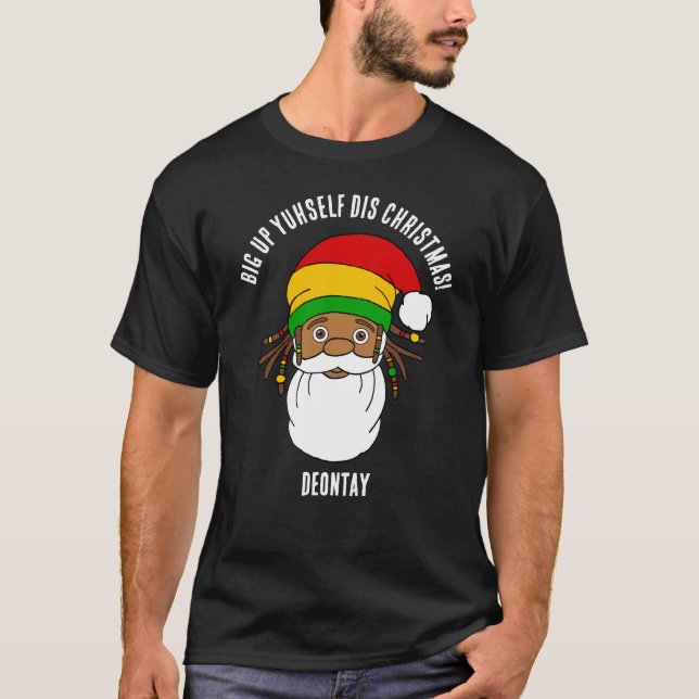 Rasta Santa Claus Merry Christmas T-Shirt (Vorderseite)