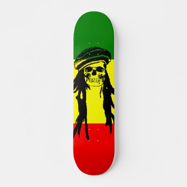 Rasta Schädel-Skateboard Skateboard (Vorne)